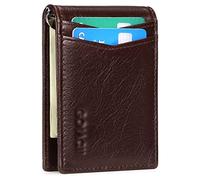BXGGXBYSW Porte-cartes en cuir pour homme avec pince à billets, Argenté, 11.5*8.5cm