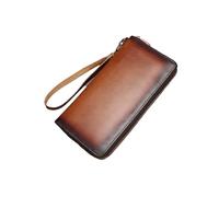 BXGGXBYSW Portefeuille en Cuir pour Femme, Long Sac à Main Vintage en Cuir de Vache, Pochette, Clip pour Billets de Banque, Porte-Carte de crédit Fait à la Main (Couleur : B)