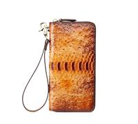 BXGGXBYSW Portefeuilles en Cuir véritable pour Femmes, Blocage RFID, gaufrage Vintage, Long Sac à Main, Porte-Cartes Fait à la Main, Organisateur de Billets de Banque (Couleur : B)