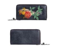 BXGGXBYSW Portefeuilles Vintage en Cuir véritable pour Femmes, Pochette de gaufrage de Mode, Sac à Main, Organisateur de Porte-Cartes Fait à la Main (Couleur : A)