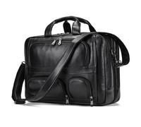 BXGGXBYSW Sac à main pour homme Sac à main en cuir pour homme Sac à bandoulière simple avec position de chaussure Sac polochon en peau de vache (Svart)
