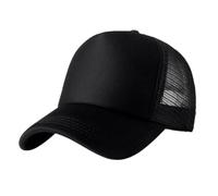 BXHHUDK Casquette de Baseball Mesh Trucker Cap Noir Respirable Back Réglable Snap Closure Chapeau pour L'été Outdoor Daily Casual Wear