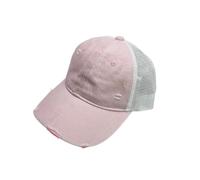 BXHHUDK Casquette de Baseball Troubled Mesh Trucker Cap Green Washed Frayed Réglable Back Hat pour Casual Daily Outdoor Summer Wear