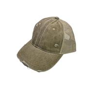 BXHHUDK Casquette de Baseball Troubled Mesh Trucker Cap Green Washed Frayed Réglable Back Hat pour Casual Daily Outdoor Summer Wear