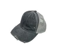 BXHHUDK Casquette de Baseball Troubled Mesh Trucker Cap Green Washed Frayed Réglable Back Hat pour Casual Daily Outdoor Summer Wear