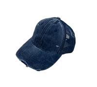 BXHHUDK Casquette de Baseball Troubled Mesh Trucker Cap Green Washed Frayed Réglable Back Hat pour Casual Daily Outdoor Summer Wear