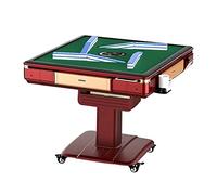 BXHouP-BaiZTM Table de Mahjong Automatique Pliable de Style Roller Coast équipée d'un cendrier, d'un Porte-gobelet, de Ports de Chargement USB et de 2 Jeux de tuiles(Red)