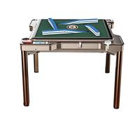 BXHouP-BaiZTM Table de Mahjong Automatique Table à Manger équipée d'un cendrier, d'un Porte-gobelet, d'un Panneau et de Ports de Chargement USB Livré avec 2 Jeux de tuiles(Champagne)