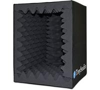 BXI Cabine vocale portable, grand bouclier pliable d'isolation du microphone, boîte d'absorption d'écho pour studio d'enregistrement de musique, filtre de réflexion pour bureau et support avec mousse