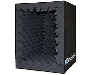 BXI Cabine vocale portable, grand bouclier pliable d'isolation du microphone, boîte d'absorption d'écho sonore pour studio d'enregistrement de musique, filtre anti-réflexion pour bureau et support