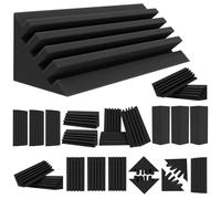 BXI Lot de 24 pièges à basse - 10 x 10 x 30 cm - Coin en mousse dense et épaisse - Panneau de traitement acoustique absorbant l'écho réverbération - Absorbeur sonore basse fréquence pour salle de