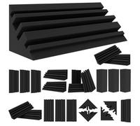 BXI Lot de 24 pièges à basse - 10 x 10 x 30 cm - Coin en mousse dense et épaisse - Panneau de traitement acoustique absorbant l'écho réverbération - Absorbeur sonore basse fréquence pour salle de