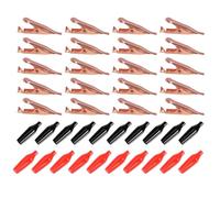 Bxian Lot de 20 pinces crocodiles électriques en cuivre pur 5 A soudées pour radiateur avec manchon isolant de protection pour soudage