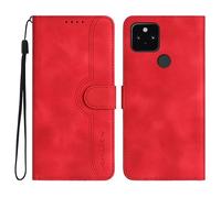 Bxithnr® Coque pour Google Pixel 4A 5G, Clapet Housse en Cuir PU Etui à Rabat Pochette de Portefeuille [Fonction Support] [Fermeture Magnétique] [3 Fentes] Flip Folio Phone Case - Rouge