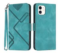 Bxithnr Coque pour iPhone 12 Mini /13 Mini, Protection Housse en Cuir PU Premium Etui à Rabat Pochette de Portefeuille et Fermeture Magnétique Flip Folio Phone Case - Vert