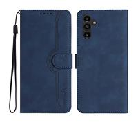 Bxithnr® Coque pour Samsung Galaxy A34 5G, Clapet Housse en Cuir PU Etui à Rabat Pochette de Portefeuille [Fonction Support] [Fermeture Magnétique] [3 Fentes] Flip Folio Phone Case - Bleu
