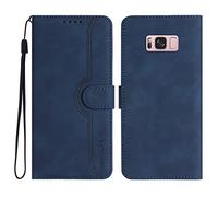 Bxithnr® Coque pour Samsung Galaxy S8 Plus, Clapet Housse en Cuir PU Etui à Rabat Pochette de Portefeuille [Fonction Support] [Fermeture Magnétique] [3 Fentes] Flip Folio Phone Case - Bleu