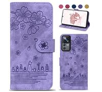 Bxithnr® Coque pour Xiaomi 12T/Xiaomi 12T Pro, Protection Housse en Cuir PU Premium Etui à Rabat Pochette de Portefeuille et Magnétique Flip Folio Phone Case pour Xiaomi 12T/Xiaomi 12T Pro - Violet
