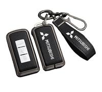 BXJNDM Étui Clé Voiture avec pour Mitsubishi Eclipse Cross 2018-2023, Cas Couverture Voiture Porte Clef Voiture Sac Imperméable et Résistant Aux Rayures,Black-Black Bracelet