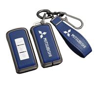 BXJNDM Étui Clé Voiture avec pour Mitsubishi Pajero Pajero V73 V93 V97, Cas Couverture Voiture Porte Clef Voiture Sac Imperméable et Résistant Aux Rayures,Blue-Black Bracelet