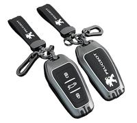 BXJNDM Étui Clé Voiture avec pour Peugeot 208 e208 GT GT Line 2020-2023 2021 2022, Cas Couverture Voiture Porte Clef Voiture Sac Imperméable et Résistant Aux Rayures,Black- Bracelet B