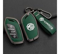 BXJNDM Étui de Clé Voiture en Cuir pour MG ZS 2017-2022 2023 2024, Pochette Étanche Anti-Rayures avec Crochet Métallique,P