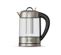 Black+Decker - Bouilloire électrique BXKE2205E | 2200W | Carafe en verre 1,7L | Filtre inox amovible | Sélecteur digital 60-100°C | Base LED lumineuse | Rotation 360° | Couvercle hermétique
