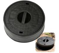 BXKF Couvercle de Regard et Cadre Rond en PE, Couvercle Fosse Septique avec Poignée, Plaque D'Égout Antidérapant pour Cour/Égout/Allée, Ouverture par Rotation(20.9 * 6.2cm/8.2 * 2.4in)