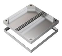 BXKF Grille Caniveau Exterieur et Cadre, Couvercle de Regard Encastré, Grille Caillebotis Invisible pour Cour/Cuisine/Allée, Charge de 1000 Kg, Drainage Rapide(30 * 30 * 5cm/12 * 12 * 2in)