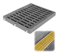 BXKF Grille de Drainage en Plastique, Caniveau Exterieur Grille, Couvercle de Regard Antidérapant pour Cour/École/Parcs/Salles de Bain, Installation Facile(Gray,20 * 25 * 2.5cm/8 * 10 * 0.9in)