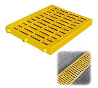 BXKF Grille de Drainage en Plastique, Caniveau Exterieur Grille, Couvercle de Regard Antidérapant pour Cour/École/Parcs/Salles de Bain, Installation Facile(Yellow,20 * 25 * 2.5cm/8 * 10 * 0.9in)