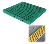 BXKF Grille de Drainage en Plastique, Caniveau Exterieur Grille, Couvercle de Regard Antidérapant pour Cour/École/Parcs/Salles de Bain, Installation Facile(Green,25 * 25 * 2.5cm/10 * 10 * 0.9in)