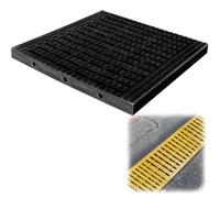 BXKF Grille de Drainage en Plastique, Caniveau Exterieur Grille, Couvercle de Regard Antidérapant pour Cour/École/Parcs/Salles de Bain, Installation Facile(Black,30 * 30 * 2.5cm/12 * 12 * 0.9in)