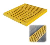 BXKF Grille de Drainage en Plastique, Caniveau Exterieur Grille, Couvercle de Regard Antidérapant pour Cour/École/Parcs/Salles de Bain, Installation Facile(Yellow,30 * 30 * 2.5cm/12 * 12 * 0.9in)