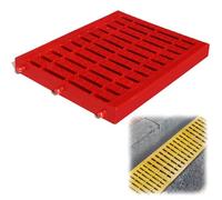 BXKF Grille de Drainage en Plastique, Caniveau Exterieur Grille, Couvercle de Regard Antidérapant pour Cour/École/Parcs/Salles de Bain, Installation Facile(Red,20 * 25 * 2.5cm/8 * 10 * 0.9in)