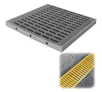 BXKF Grille de Drainage en Plastique, Caniveau Exterieur Grille, Couvercle de Regard Antidérapant pour Cour/École/Parcs/Salles de Bain, Installation Facile(Gray,30 * 30 * 2.5cm/12 * 12 * 0.9in)