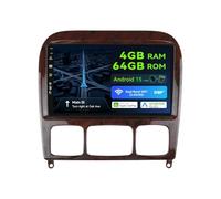 BXLIYER Android 15 Autoradio pour Benz S Class W220 S280 S320 S350 S400 S430 S500 S600 AMG 1999-2007 - 4G+64G - Built-in Carplay/Android Auto - 2 Din 9 Pouce Caméra + MIC - Dab Volant 4G 360-CAM WLAN