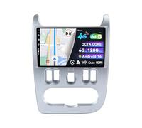 BXLIYER | Autoradio Android 16 intégré 4G LTE pour Renault Logan 1 Sandero/Largus Dacia Duster 2009-2017 Radio| CarPlay Android Auto | 6G+128G Octa-Core | Commande au Volant WiFi | QLED 9 Pouces