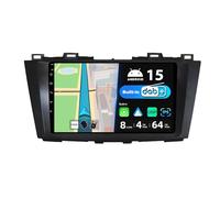 BXLIYER Dab intégré - Autoradio Android 15 IPS pour Mazda 5 CW (2010-2015) - Carplay sans Fil Android Auto - 4G + 64G - Caméra + MIC - 9" - Commande au Volant Dual Band WiFi 360-CAM DSP Bluetooth
