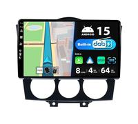 BXLIYER Dab intégré - Autoradio Android 15 IPS pour Mazda RX8 RX-8 (2003-2008) - Carplay sans Fil Android Auto - 4G + 64G - Caméra + MIC - 9" - Commande au Volant Dual Band WiFi 360-CAM Bluetooth