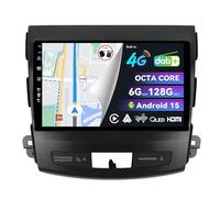 BXLIYER | INTEGRE 4G LTE & Dab| 6G+128G - Android 15 Autoradio pour Mitsubishi Outlander (2008-2015) - Carplay + Android Auto - Caméra + MIC - 2 Din QLED 9 Pouce - Volant 360-CAM DSP Dual Band WiFi