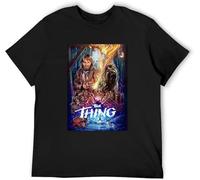 BXNHYESWS Adgs The Thing Horror Movie Retro Poster John Carpenter Men's T Shirt Black Manches Courtes(3X-Large)