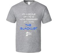 BXNHYESWS Blackist Fan t-Shirt Scale of 1 to 10 How Much am I Obsessed with Funny Fan Gear T-Shirt Hemden(3X-Large)