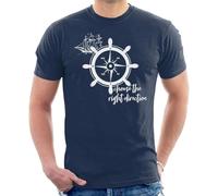 BXNHYESWS Choose The Right Direction Sailing Men's T-Shirt Manches Courtes(Large)