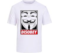 BXNHYESWS Disobey Big Face Anonymous Anon T-Shirt Unisex Male Cotton Short Sleeve Men Tops T-Shirt White Hemden(X-Large)