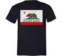 BXNHYESWS Gdlk California Republic State T Shirt Vintage Bear West Side Cali Tshirt Black Manches Courtes(Large)