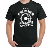 BXNHYESWS guannv I'm a Drummer Please Shout Mens Funny Drumming T-Shirt Drum Kit Cymbals Band Top Men Manches Courtes(XX-Large)