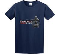 BXNHYESWS Man's T-Shirt Battlestar Galactica Blood Chrome S-3XL Navy XS Manches Courtes(Small)