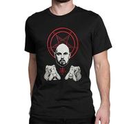 BXNHYESWS Men T-Shirt Anton Szandor LaVey Aleister Crowley 100 Percent Cotton Magic Magick Wicca Demon Pagan Evil T Shirt Black Hemden(3X-Large)