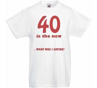 BXNHYESWS Men's Graphic 40th Birthday High vis t Shirt - 40 is The New .What Was I Saying Hemden(Large)